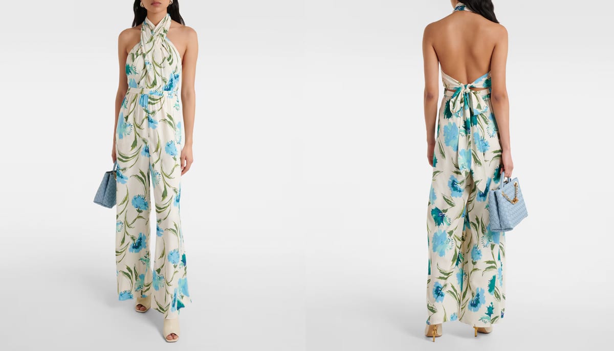 combinaison diane von furstenberg pantalon cort a fleurs multicolore