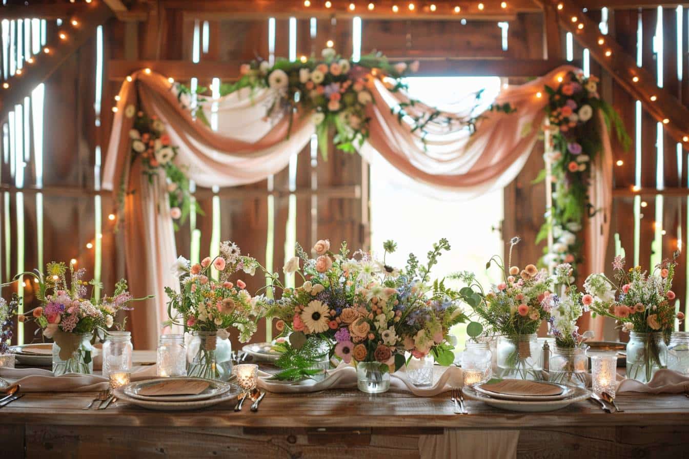 Les indispensables de la décoration pour un mariage dans une grange