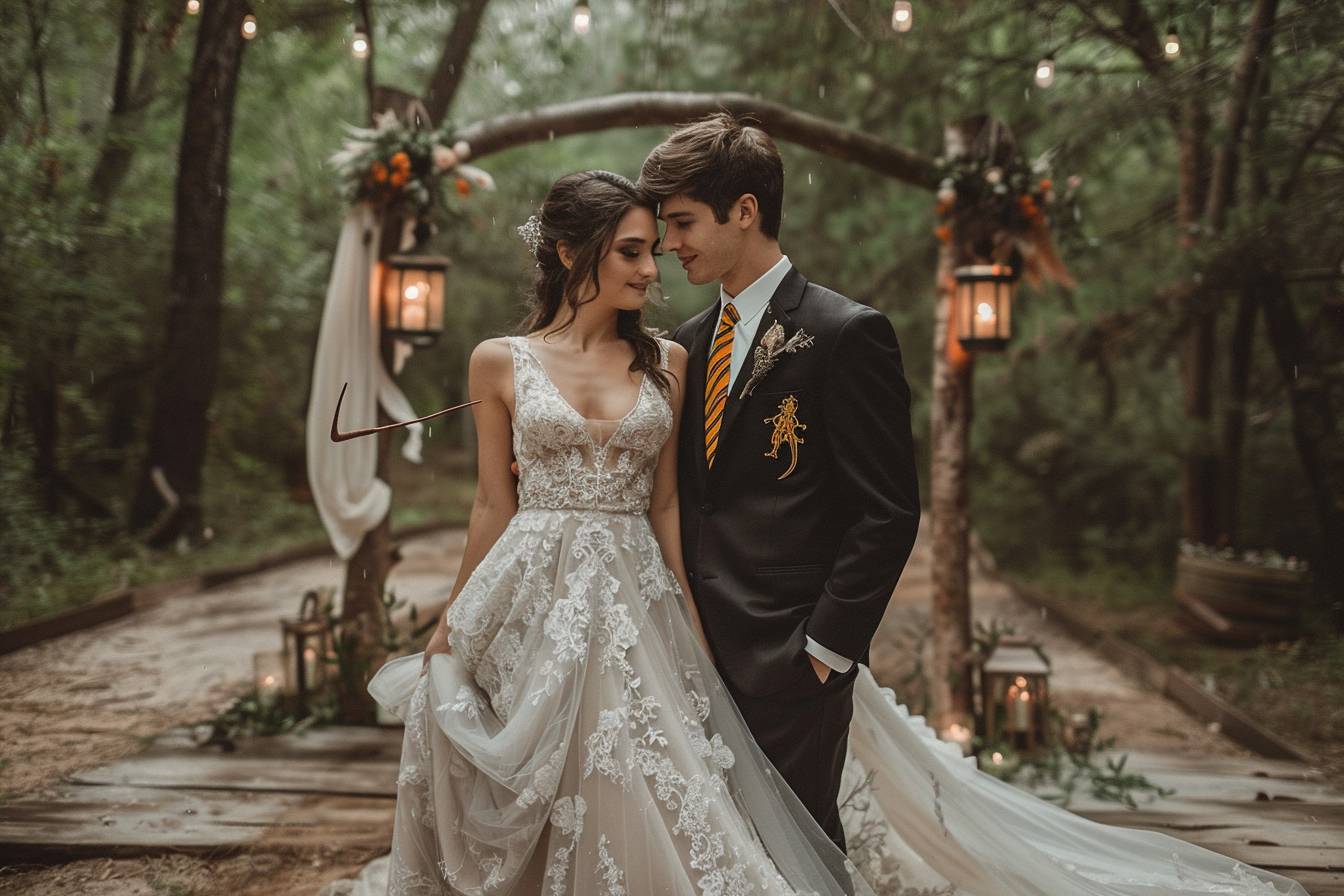 Sélectionner une tenue de mariée et de marié inspirées de l’univers sorcier