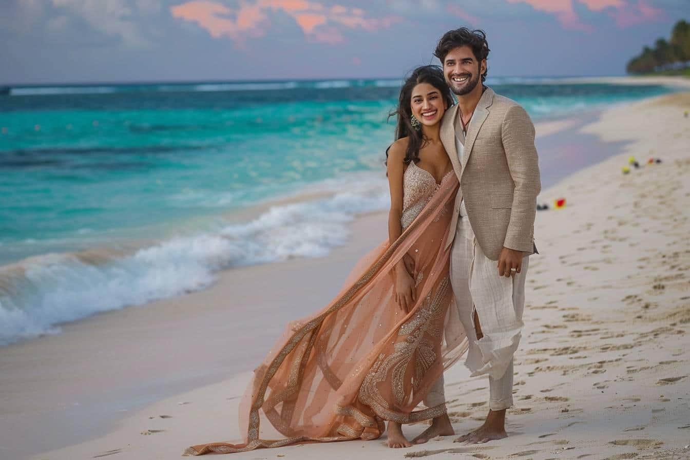 Demande en mariage sur la plage : un shooting inspirant aux nuances terracotta et éco-responsable