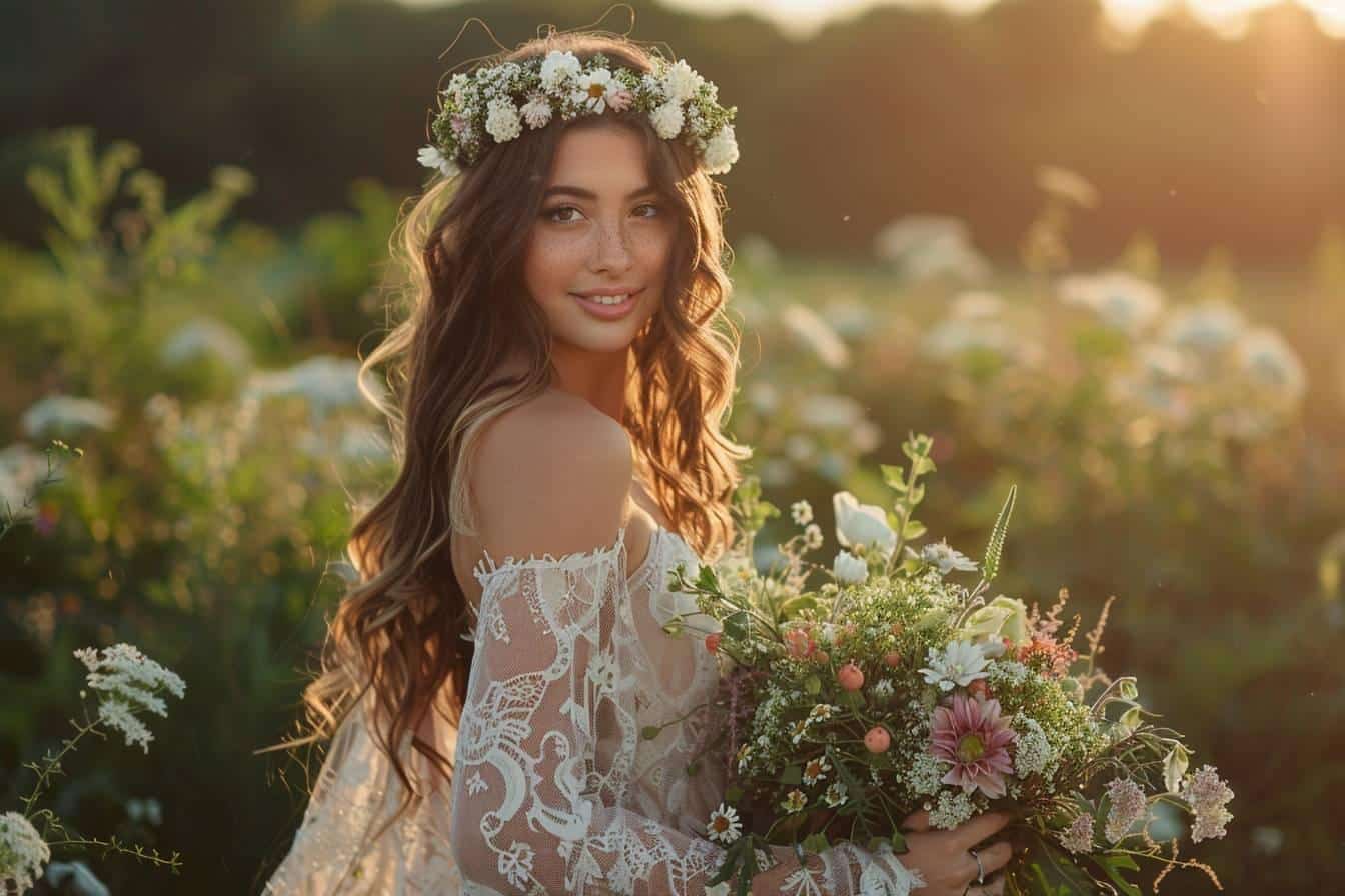 Immersion bohème : découvrez le shooting mariage éco-chic qui réinvente le framboisier bohème
