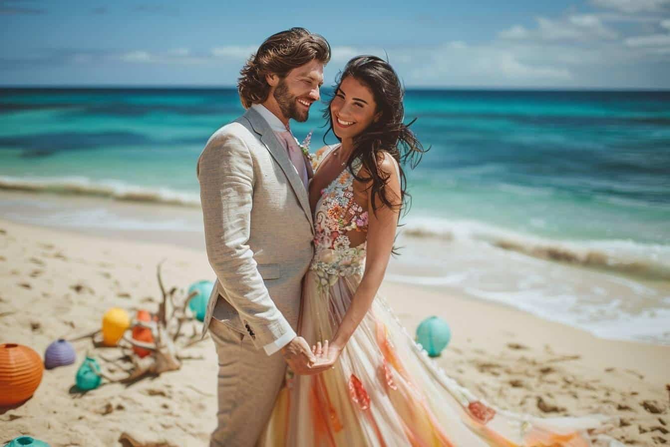 Inspiration mariage : un été 2020 coloré et éco-responsable au bord de l’océan
