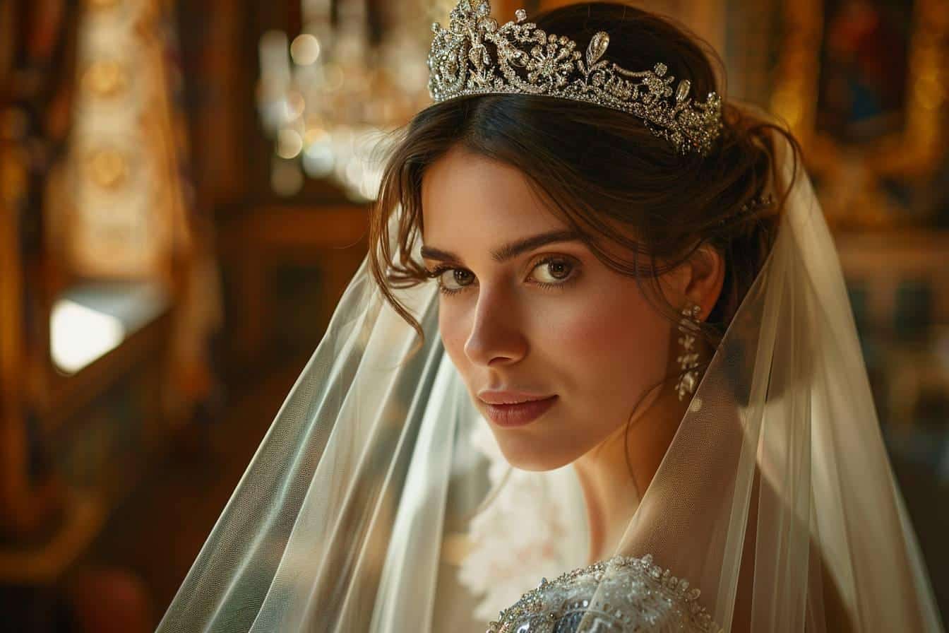 Le mariage de la princesse Theodora de Grèce : diadème et voile précieux à l’honneur