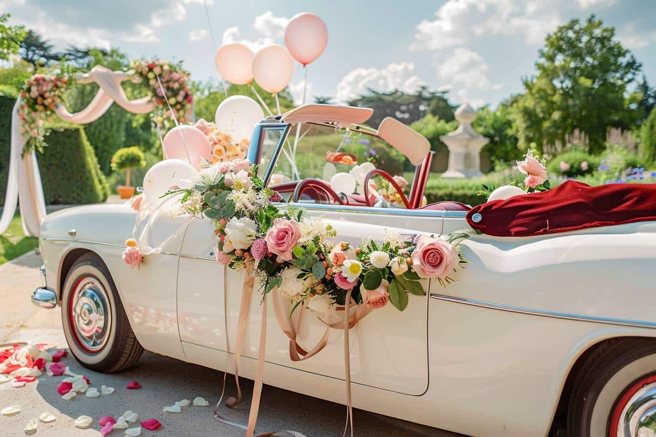 Décorer voiture mariage : 10 idées créatives pour un cortège nuptial inoubliable