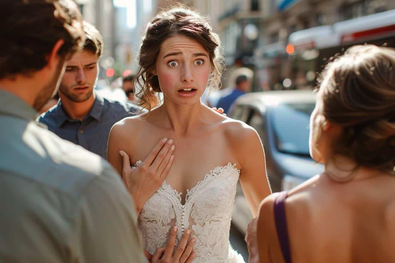 Des inconnus sauvent son mariage : coincée en robe au milieu de la route