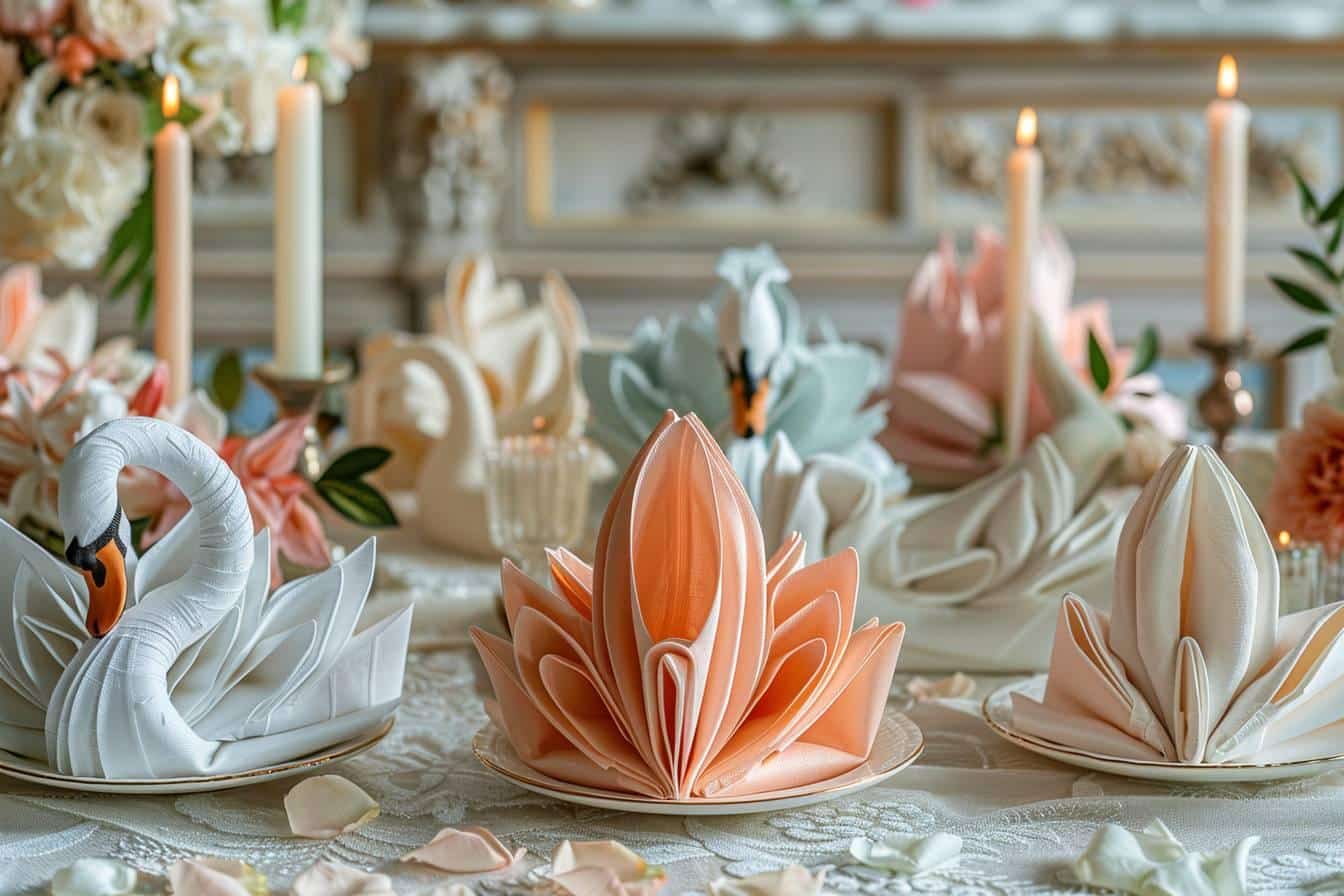 L’art de plier des serviettes de table pour un mariage sophistiqué et mémorable