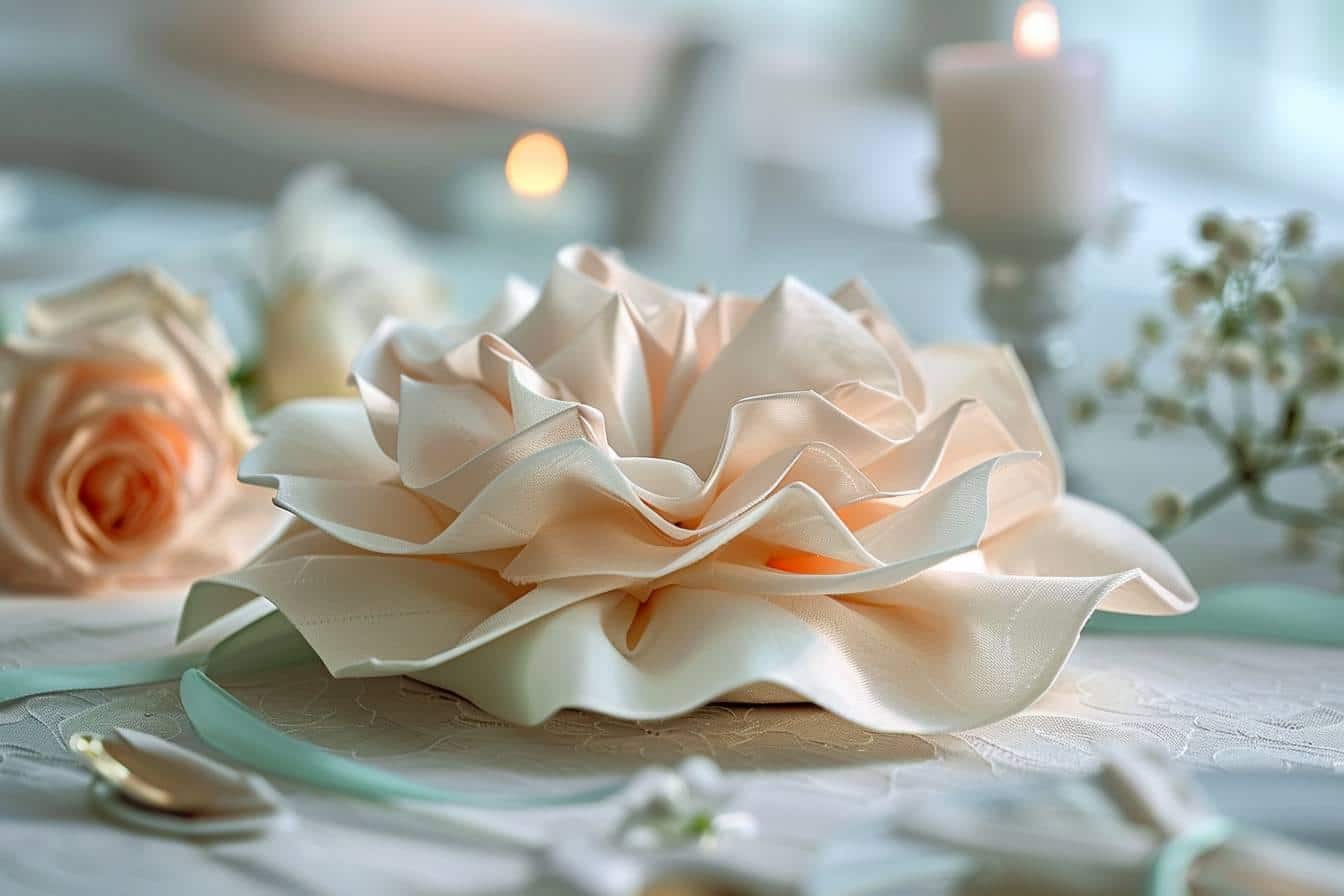 Pliage de serviette en forme de fleur : ajoutez une touche d’élégance à votre table de mariage