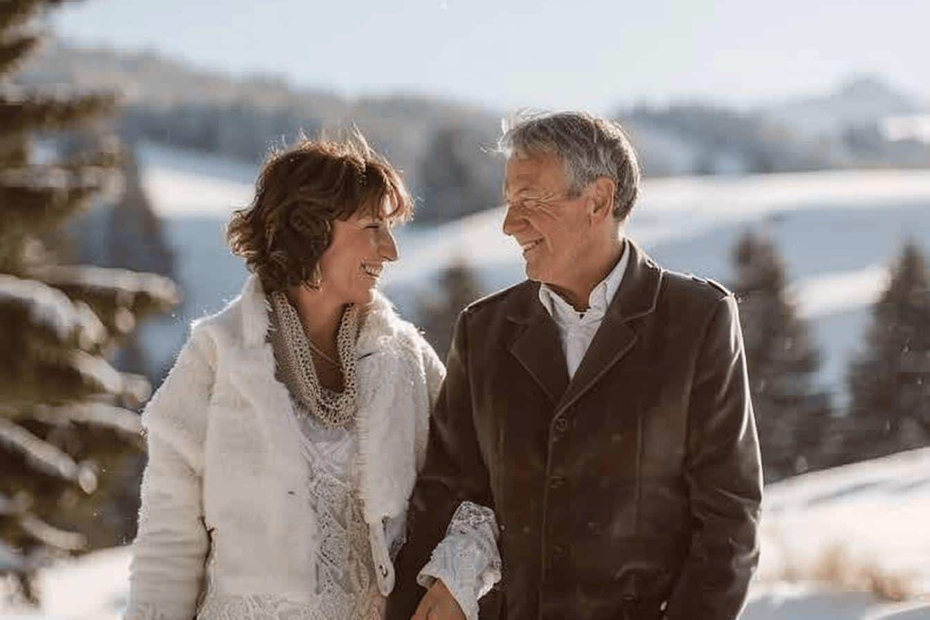 Célébration de 40 ans de mariage dans les Vosges enneigées