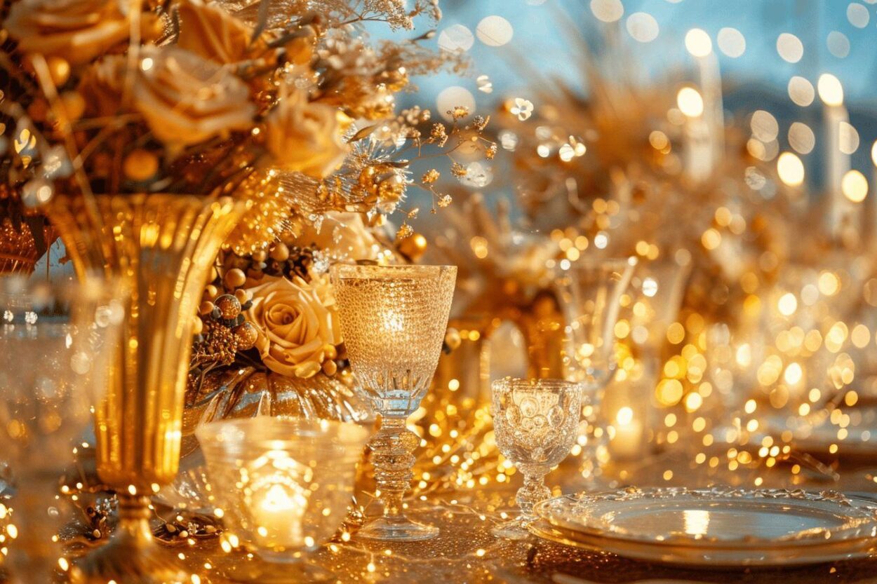 Amscan Party Decoration Set Coloré Mariage Or 9 Pièces