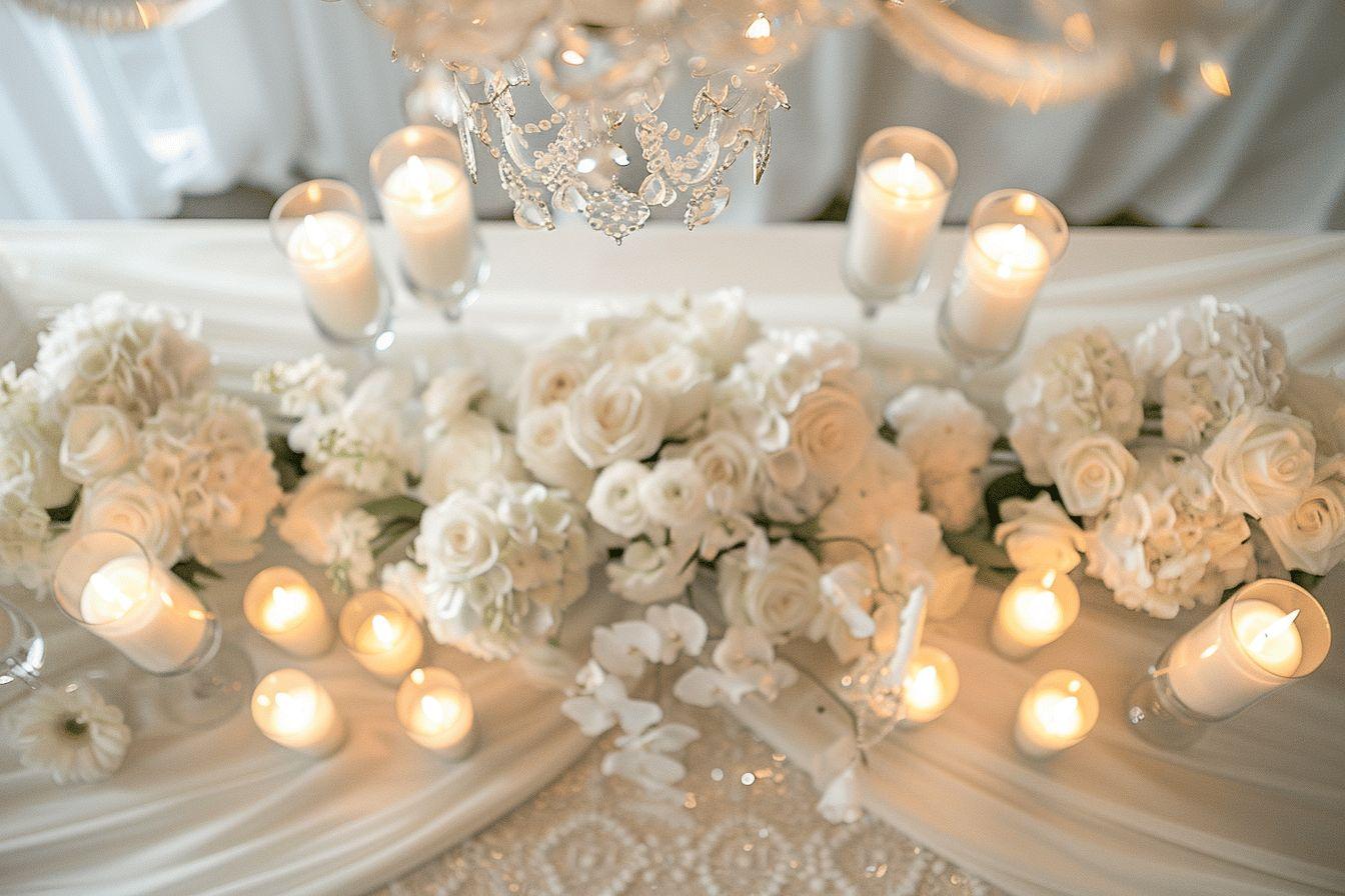 Idées élégantes pour une décoration de mariage en blanc inoubliable