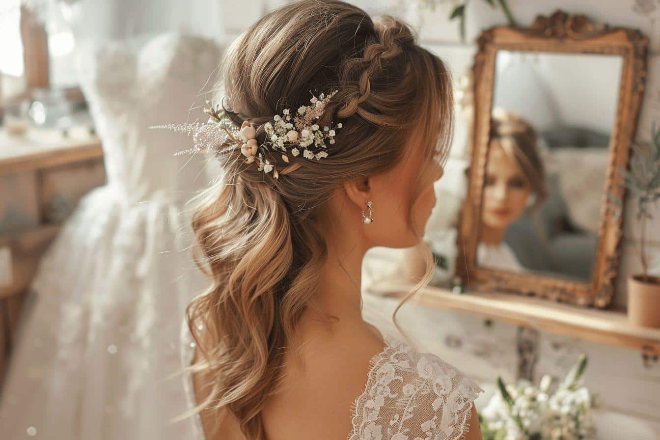 Sublimez votre coiffure de mariage avec des cheveux lâchés et ondulés