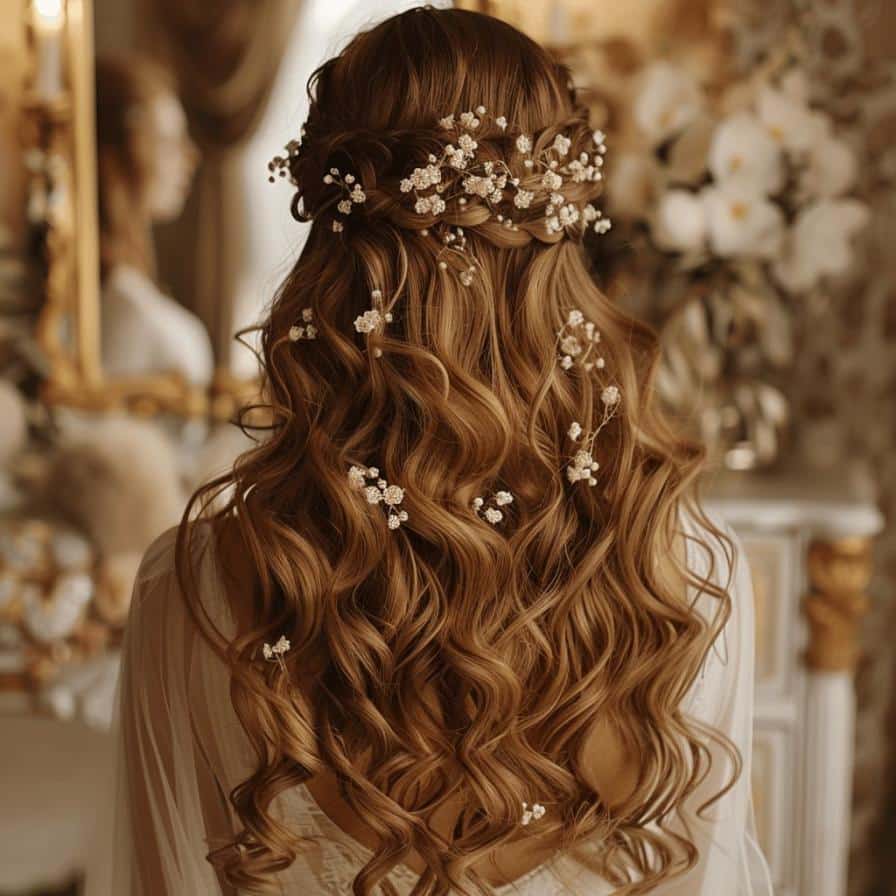 Sublimez votre coiffure wavy pour un mariage avec des cheveux longs