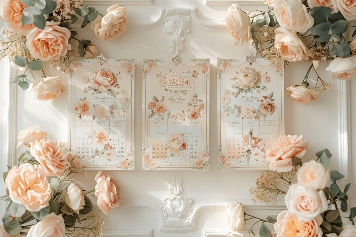 Tableau des noces de mariage mois par mois détaillé