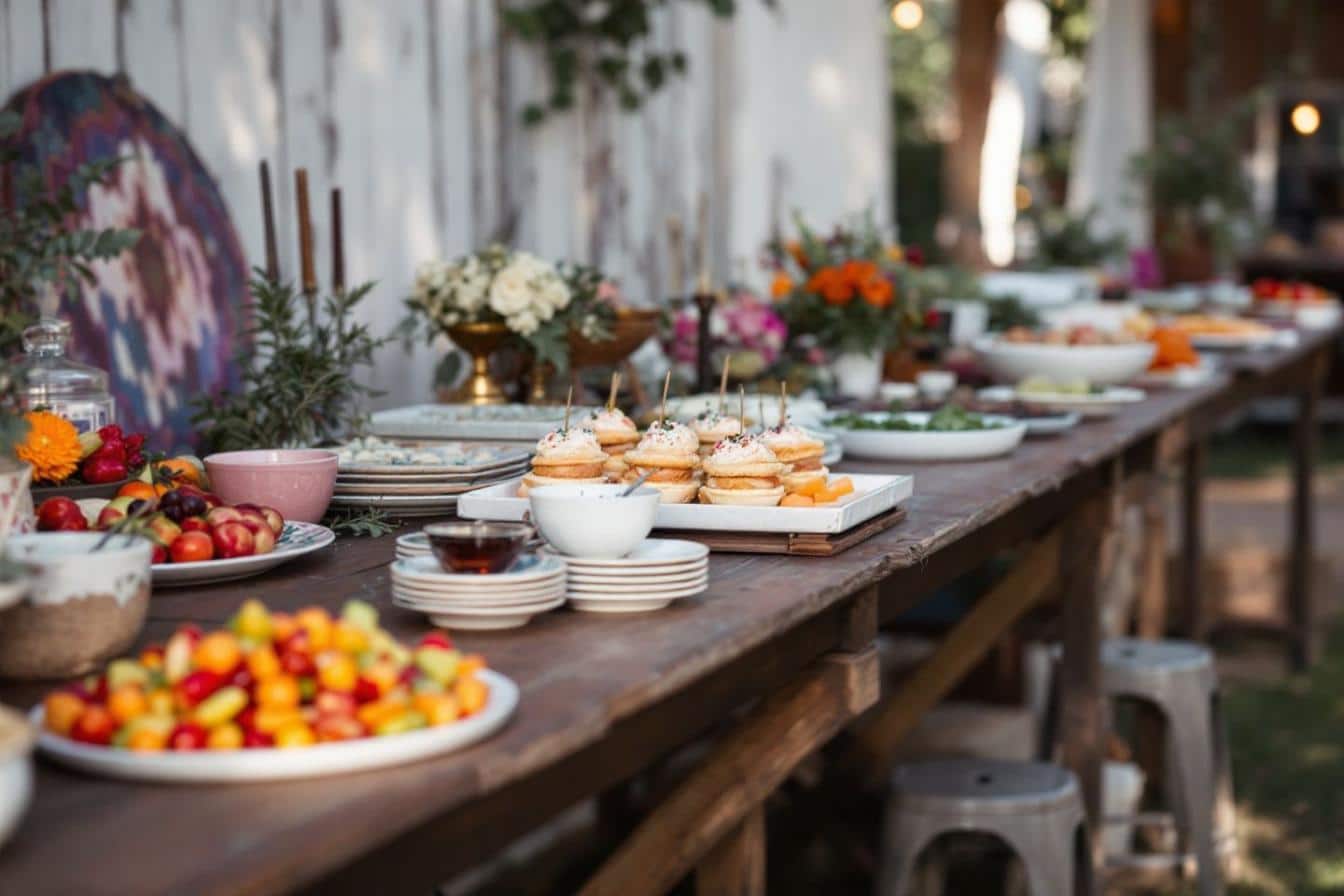 Buffet mariage bohème chic : idées créatives pour un festin enchanteur