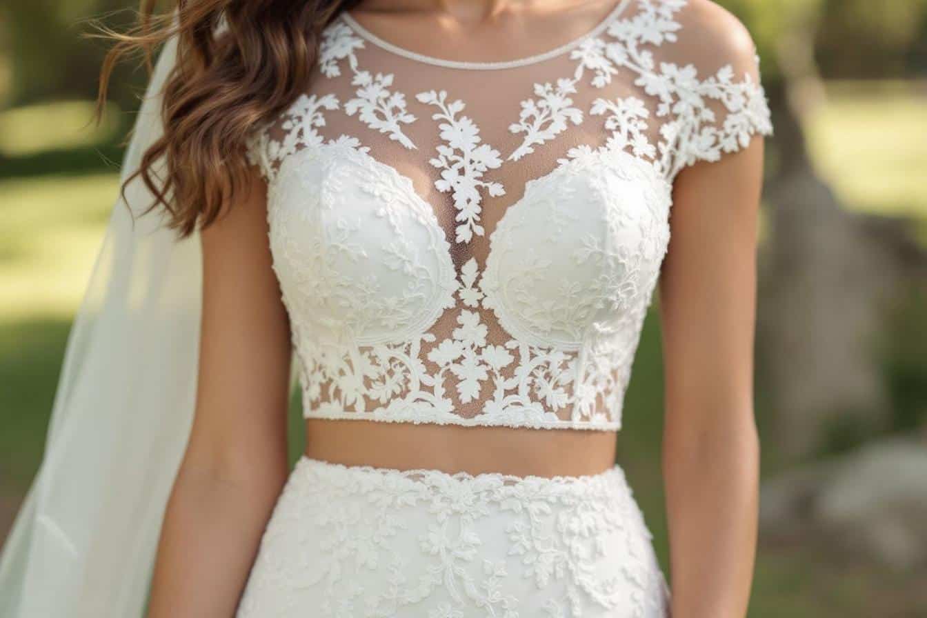 Découvrez la robe de mariée 2 pièces pour un style moderne et raffiné