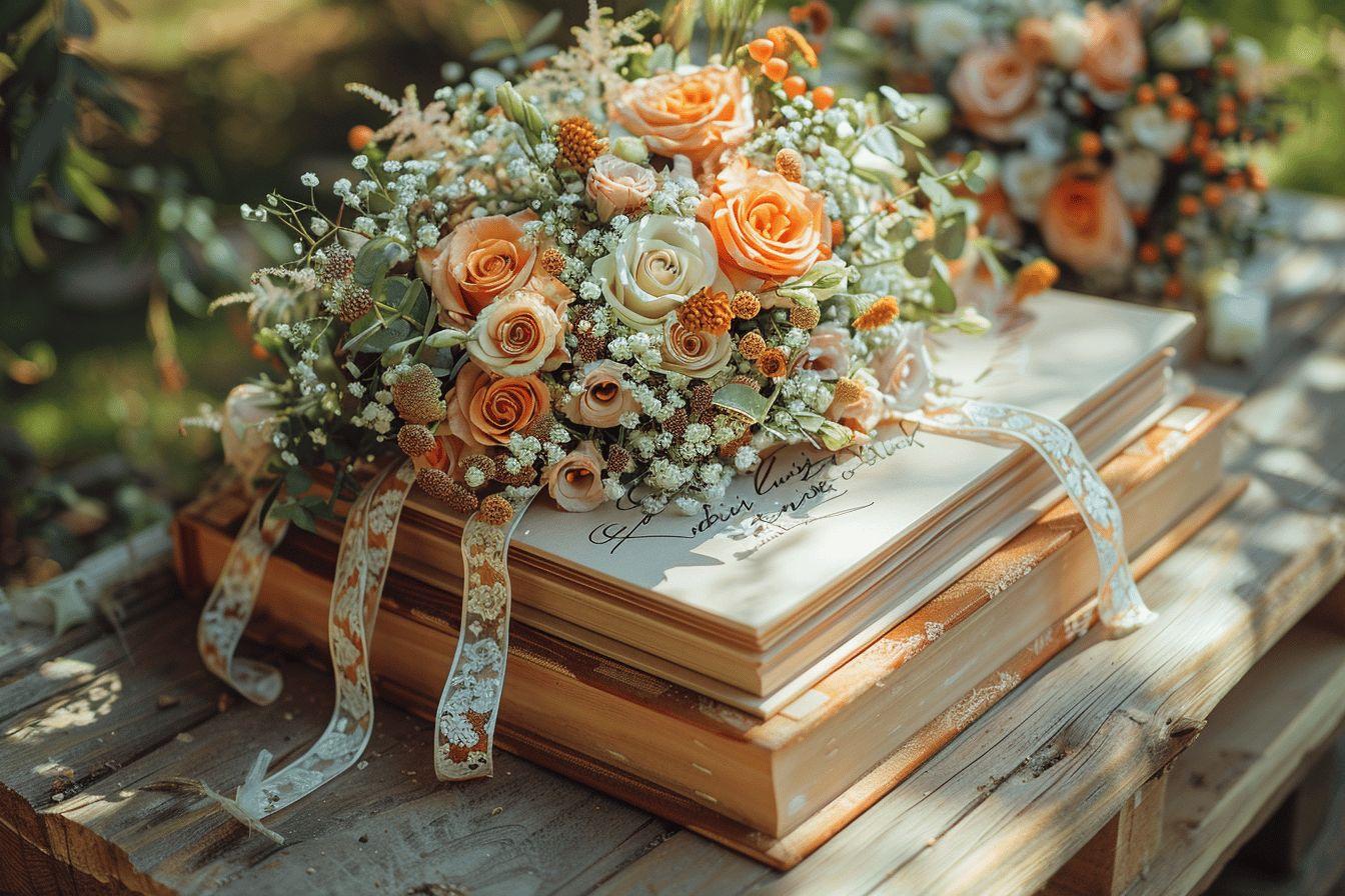 Idées créatives pour décorer un livre d’or de mariage unique
