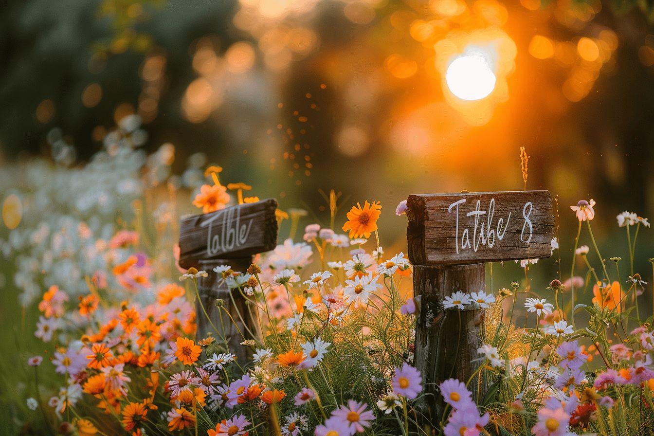 Noms de table champêtres : 10 idées pour une décoration de mariage unique