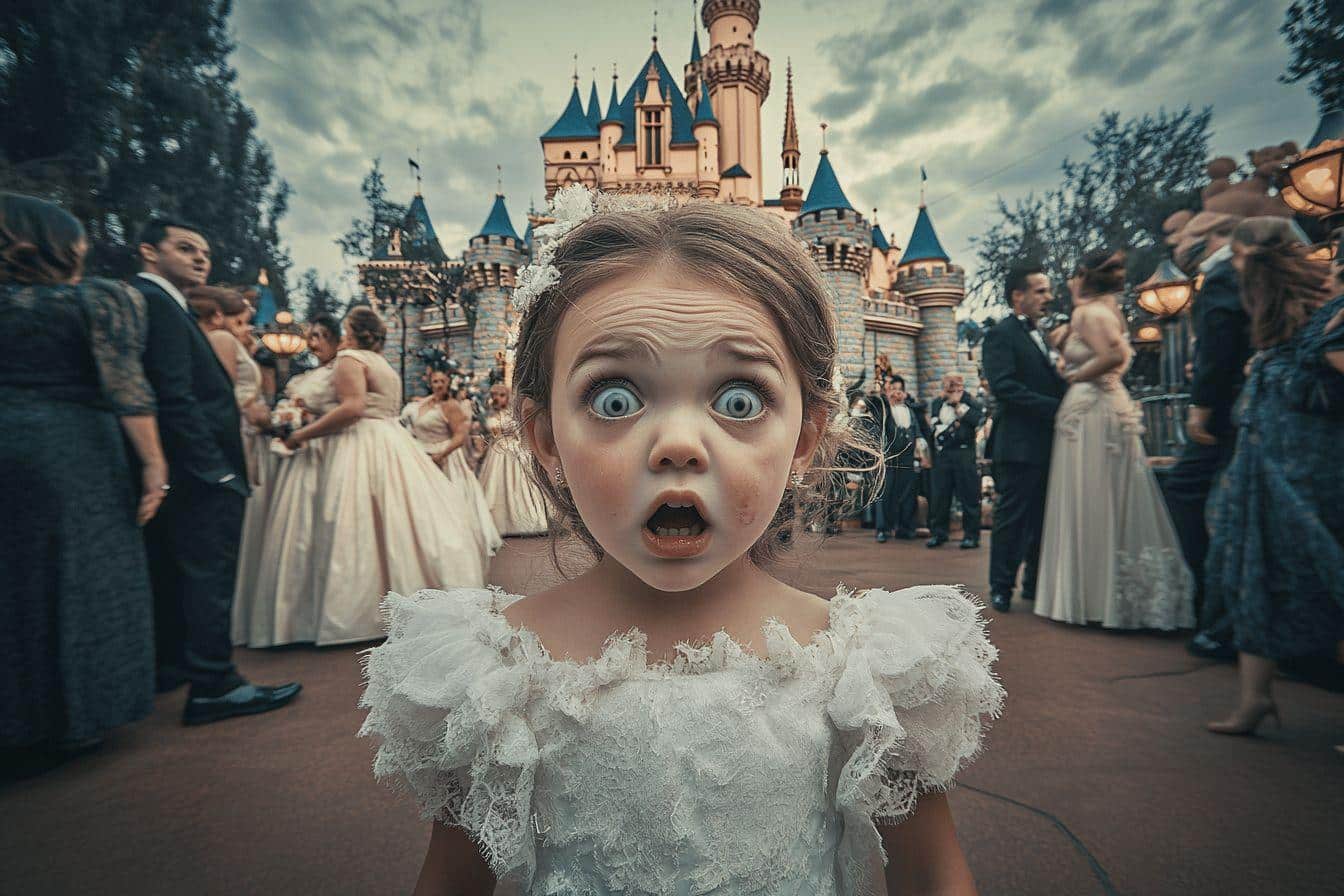 Mariage fictif à Disneyland : l’horreur d’une petite fille en blanc