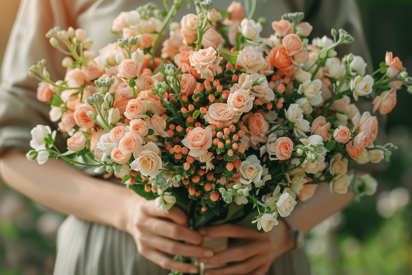 Créer un bouquet de mariée champêtre avec des pivoines en 5 étapes