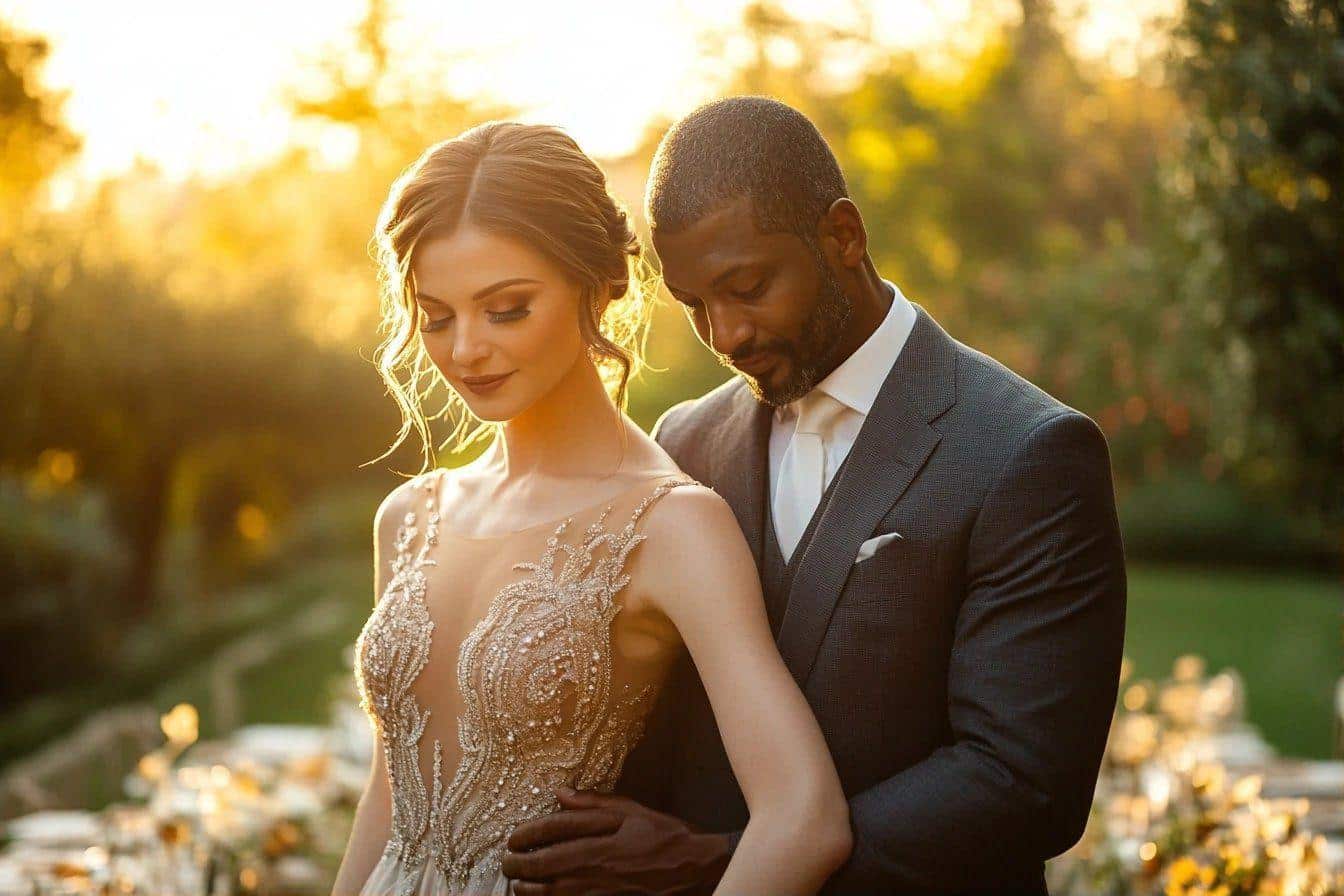 Kevin Guedj et sa compagne : duo élégant au mariage