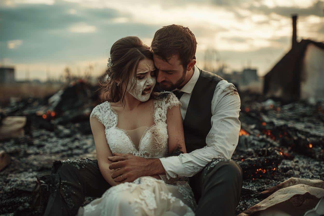 Couple dévasté : tout perdu dans un incendie post-mariage