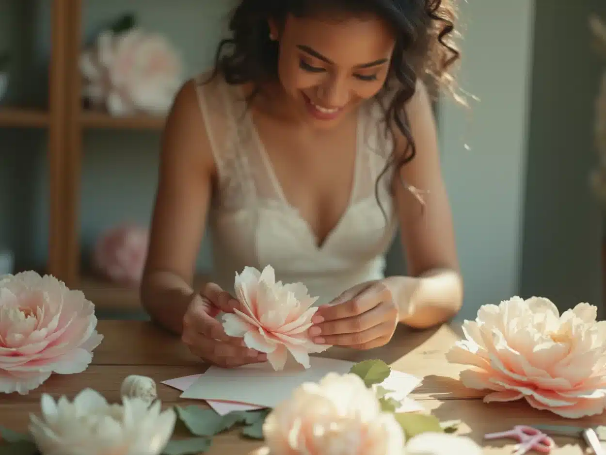 Photo fabriquer-bouquet-mariee-papier-guide