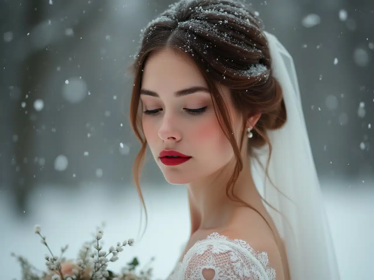 Photo mariee-hivernale-levres-teints-froids