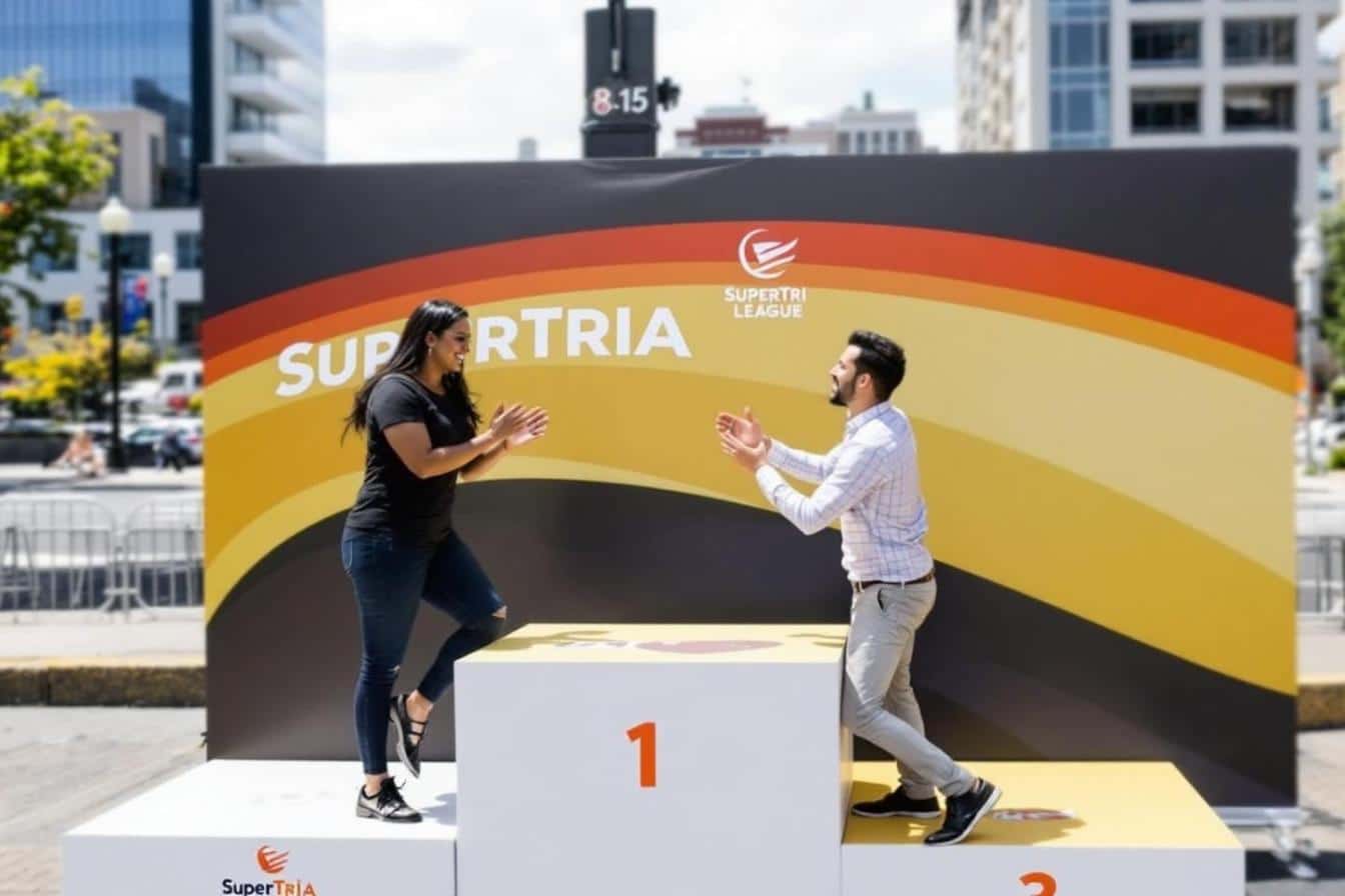Demande en mariage inattendue au podium de la SuperTri League à Toulouse