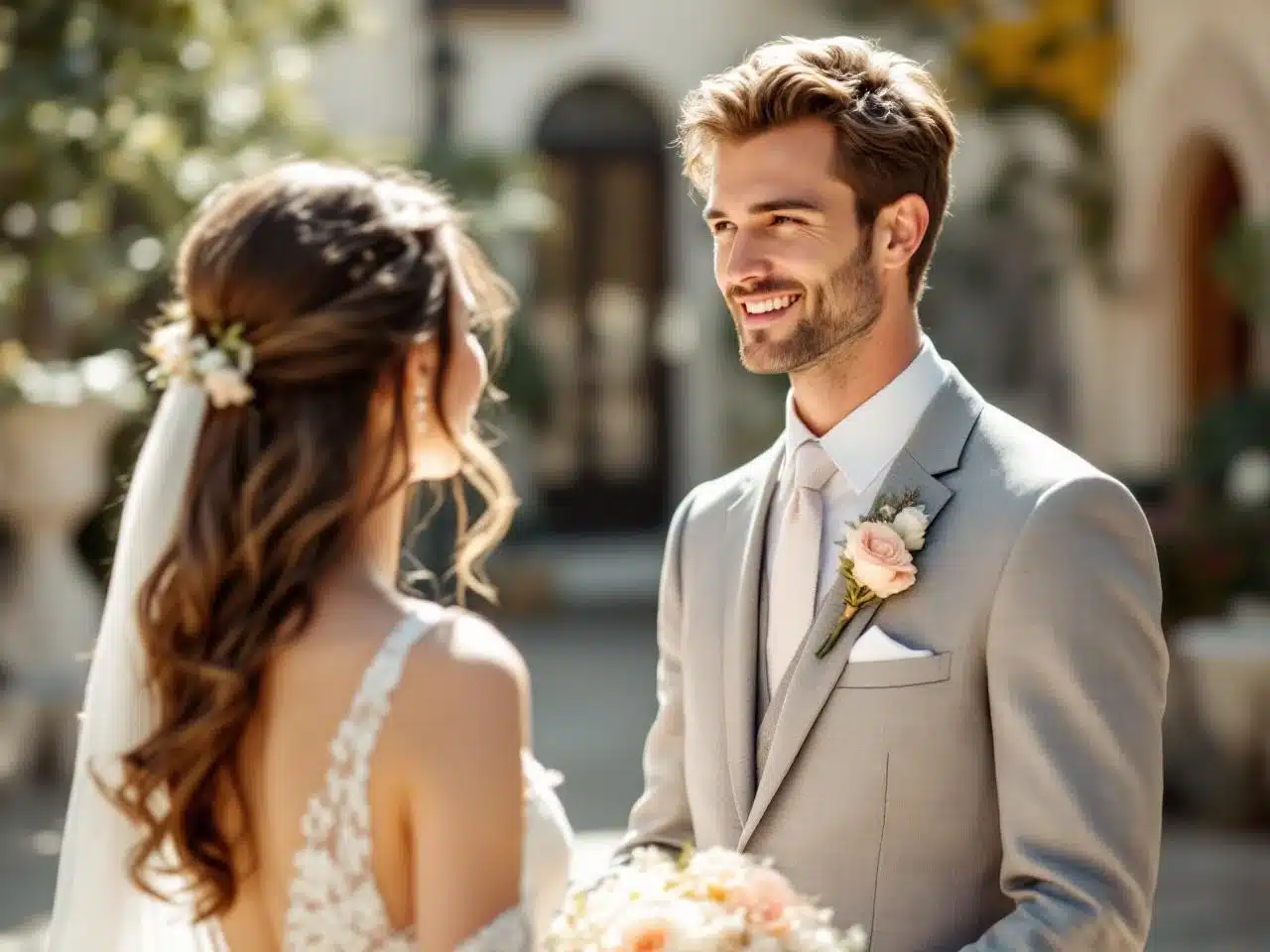 Photo costumes-gris-clair-mariage