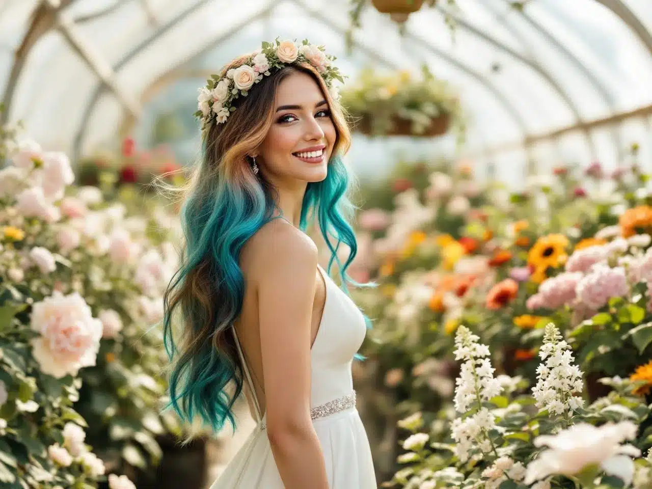 Photo cheveux-arc-en-ciel-mariee