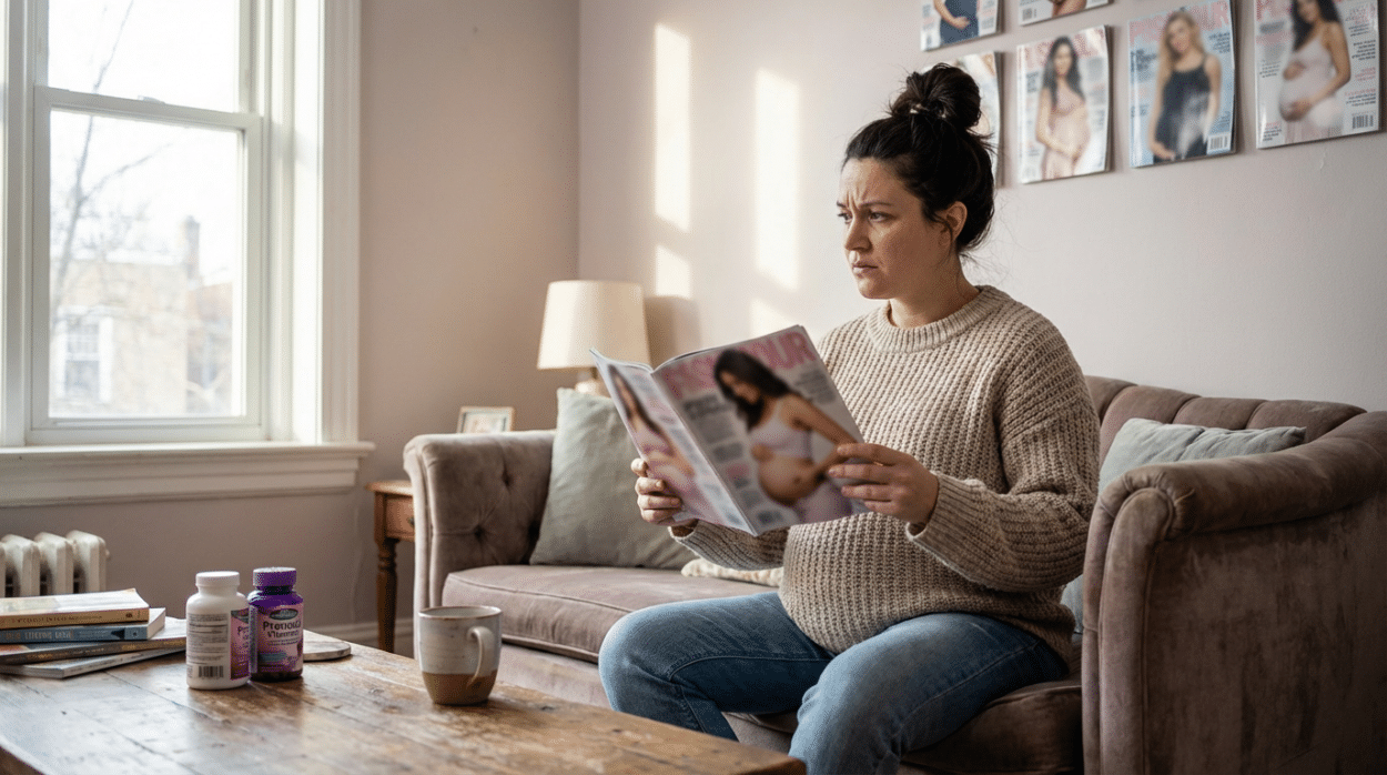 Photo grossesse-ideale-vs-realite