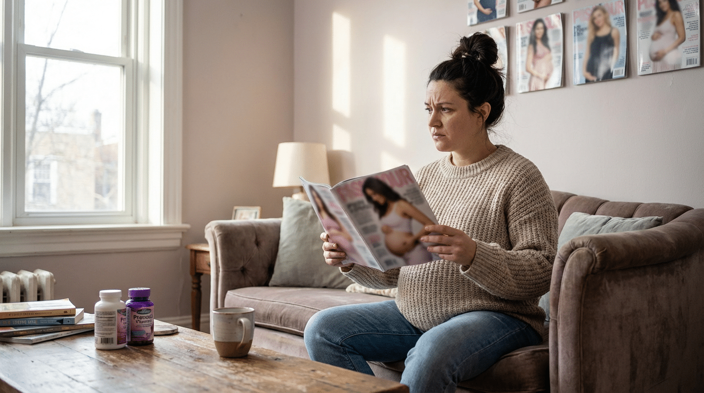 Photo grossesse-ideale-vs-realite