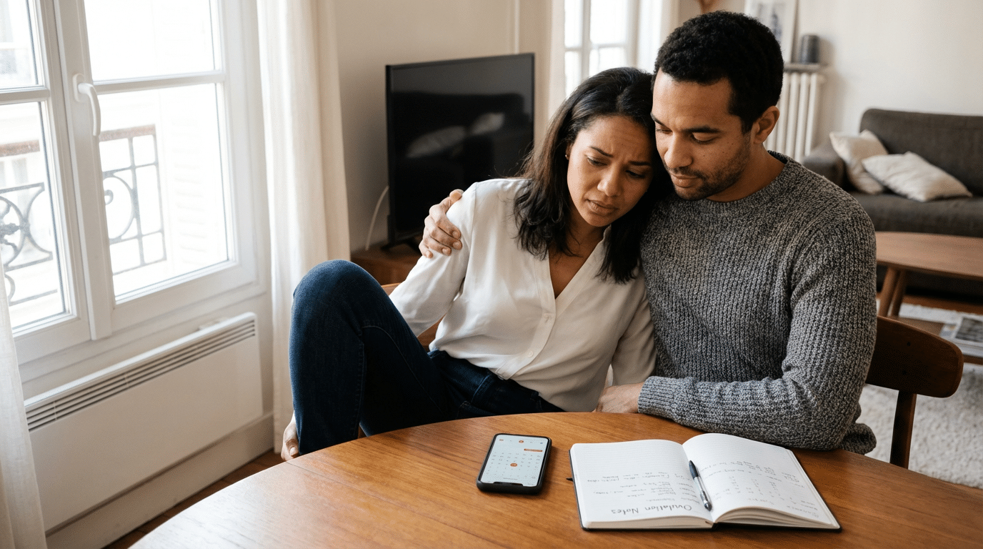 Photo projet-bebe-complicite-couple-calins