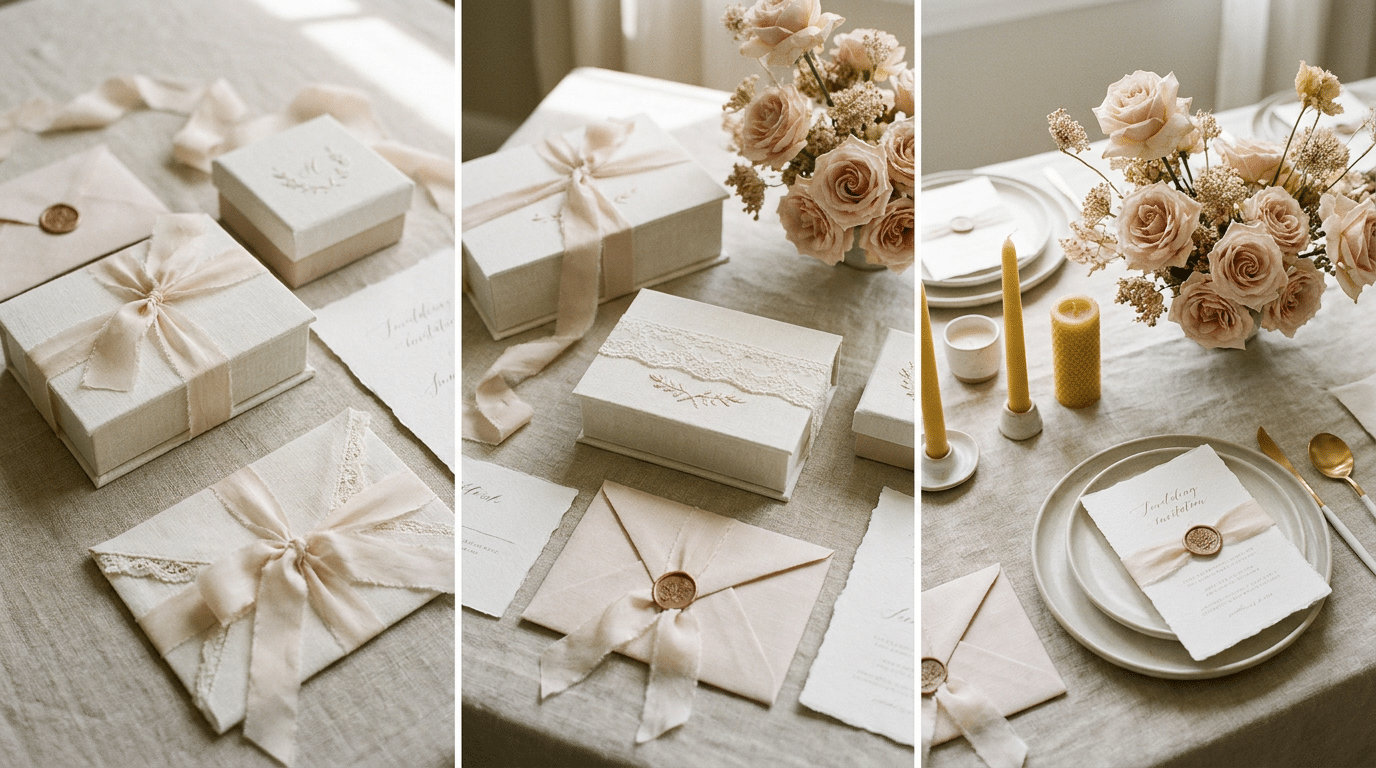 papeterie mariage textile chic durable